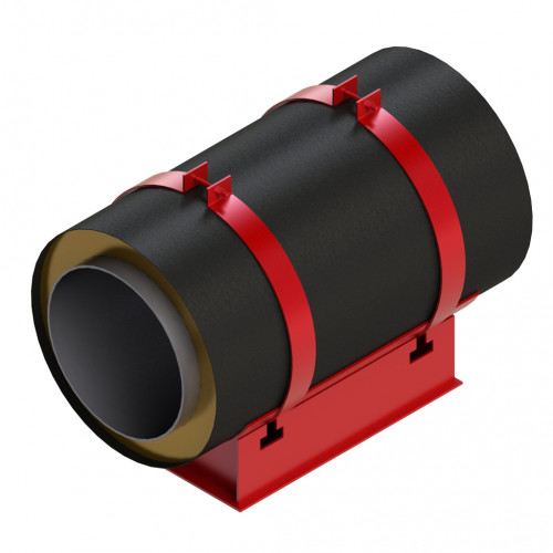 Опора скользящая хомутовая для труб в ППУ изоляции и полиэтиленовой оболочке 76х160х275 мм ГОСТ 30732-2006