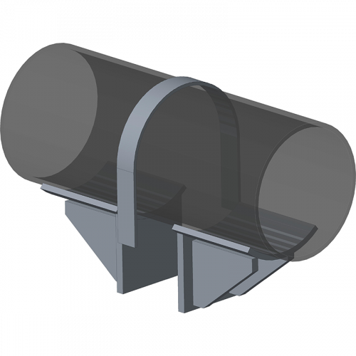 Опора неподвижная хомутовая с дополнительными упорами для тепловых сетей ТС-669.00.00 920х270х592 мм Серия 5.903-13 выпуск 7-95 64,5 кг